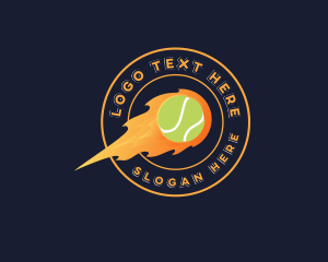 Flame Tennis Ball Sports logo