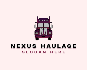 Trailer Truck Haulage Transport logo design