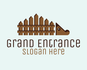 Hedgehog Backyard Fence logo design