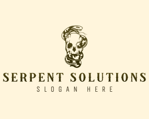 Serpent Snake Skull logo design