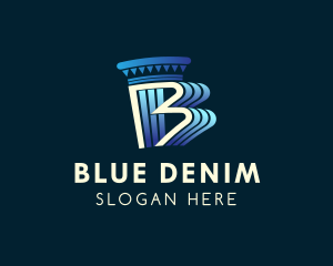 Blue Pillar Letter B logo design