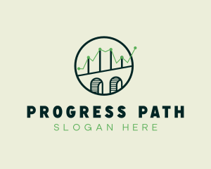 Progress Chart Bridge logo design