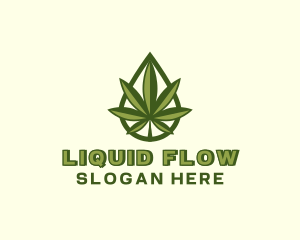 Marijuana Weed Droplet logo design