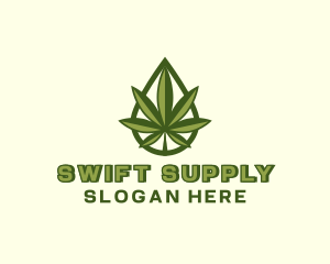 Marijuana Weed Droplet logo