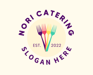 Restaurant Fork Emblem logo design