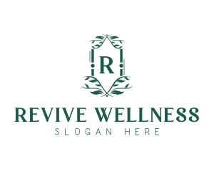 Beauty Wellness Wreath logo design