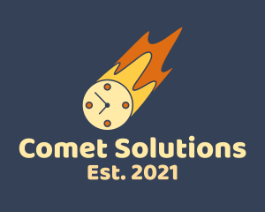 Time Clock Meteor  logo design