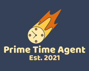 Time Clock Meteor  logo design