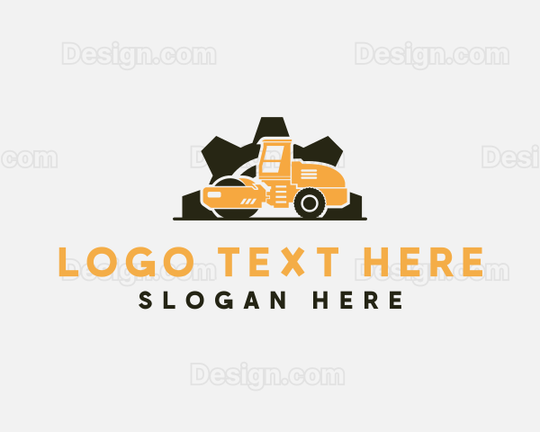 Construction Road Roller Gear Logo