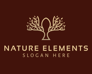 Gradient Tree Nature logo design