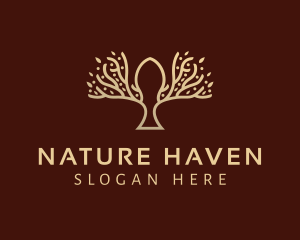 Gradient Tree Nature logo design