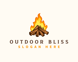 Campfire Outdoor Camping logo design