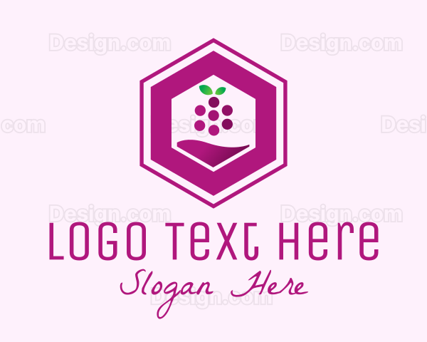 Hexagon Grape Winery Logo