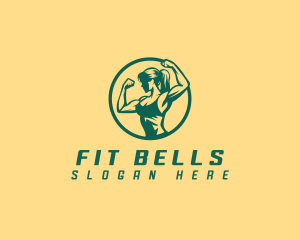 Muscle Woman Fitness logo design