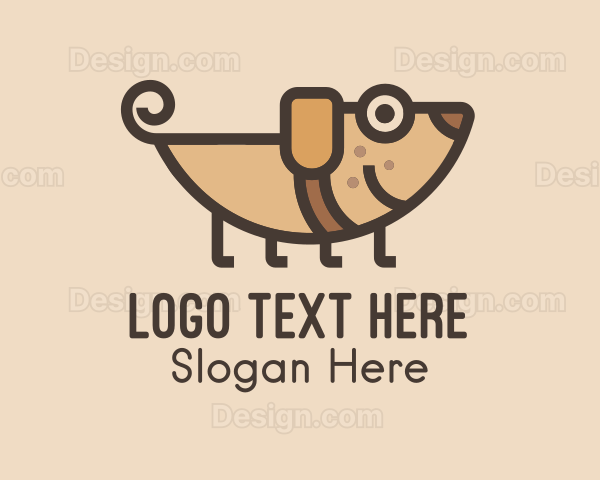 Smiling Brown Puppy Logo