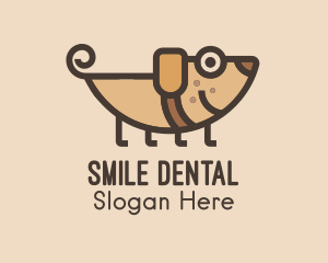 Smiling Brown Puppy  logo design