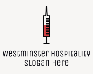 Minimalist Blood Syringe logo design