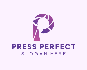 Modern Purple Letter P logo design