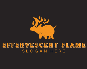 Pork Roast Flame logo design