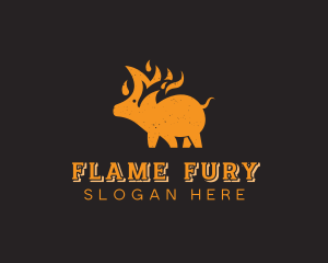 Pork Roast Flame logo design