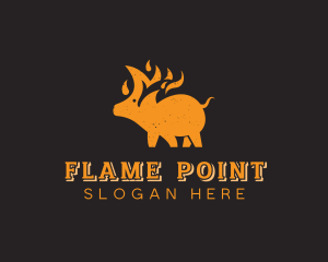 Pork Roast Flame logo design