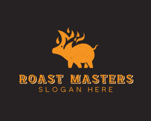 Pork Roast Flame logo design