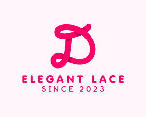 Pink Cursive Loop Letter D logo
