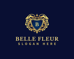 Flourish Decorative Hotel Shield logo design