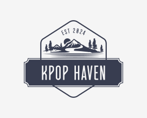 Hipster Outdoor Camping Badge logo design