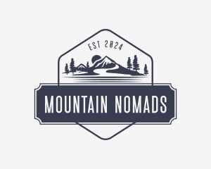 Hipster Outdoor Camping Badge logo design