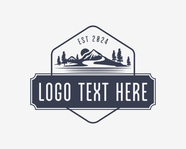 Hipster Outdoor Camping Badge logo