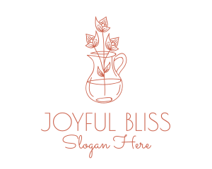 Flower Vase Plant  Logo