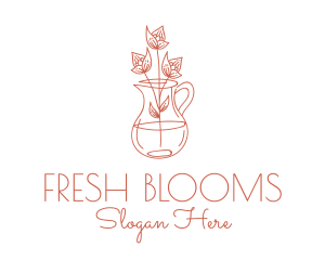 Flower Vase Plant  logo design