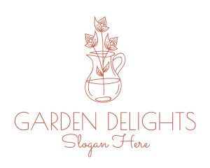 Flower Vase Plant  logo design