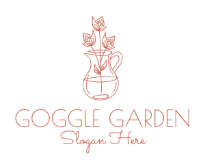 Flower Vase Plant  logo design