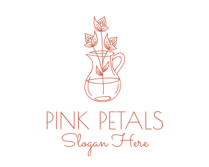 Flower Vase Plant  logo design