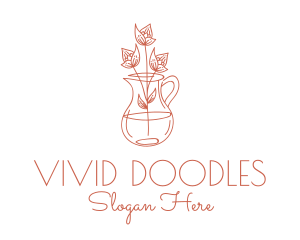 Flower Vase Plant  logo design