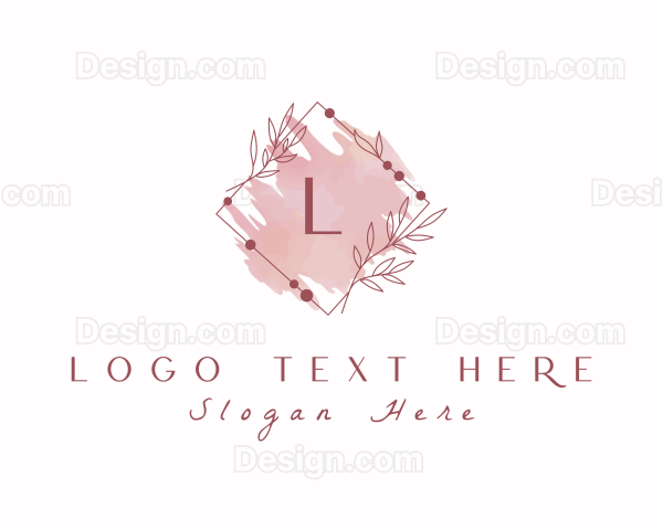 Leaf Watercolor Wreath Logo