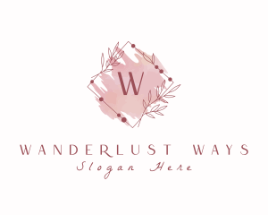 Leaf Watercolor Wreath logo design