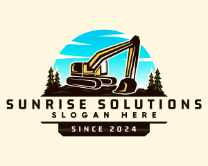 Construction Digging Excavator logo design