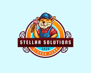 Renovation Cat Painter logo design