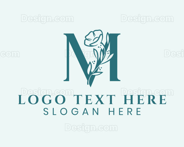 Flower Vine Letter M Logo