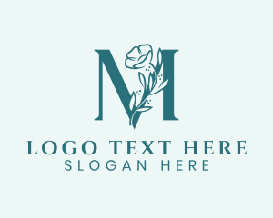 Flower Vine Letter M logo