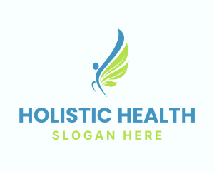Flying Human Leaf Wings logo