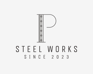 Steel Bar Letter P logo