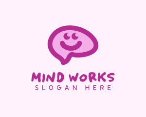 Happy Smile Brain  logo design