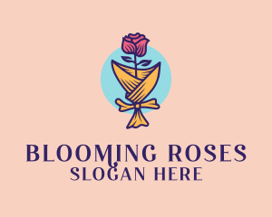 Valentine Rose Bouquet logo design