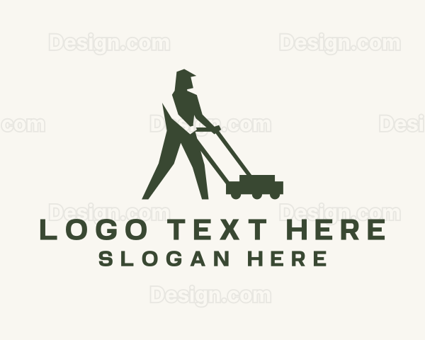 Lawn Mower Gardener Logo