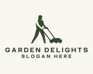 Lawn Mower Gardener logo design