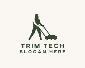 Lawn Mower Gardener logo design